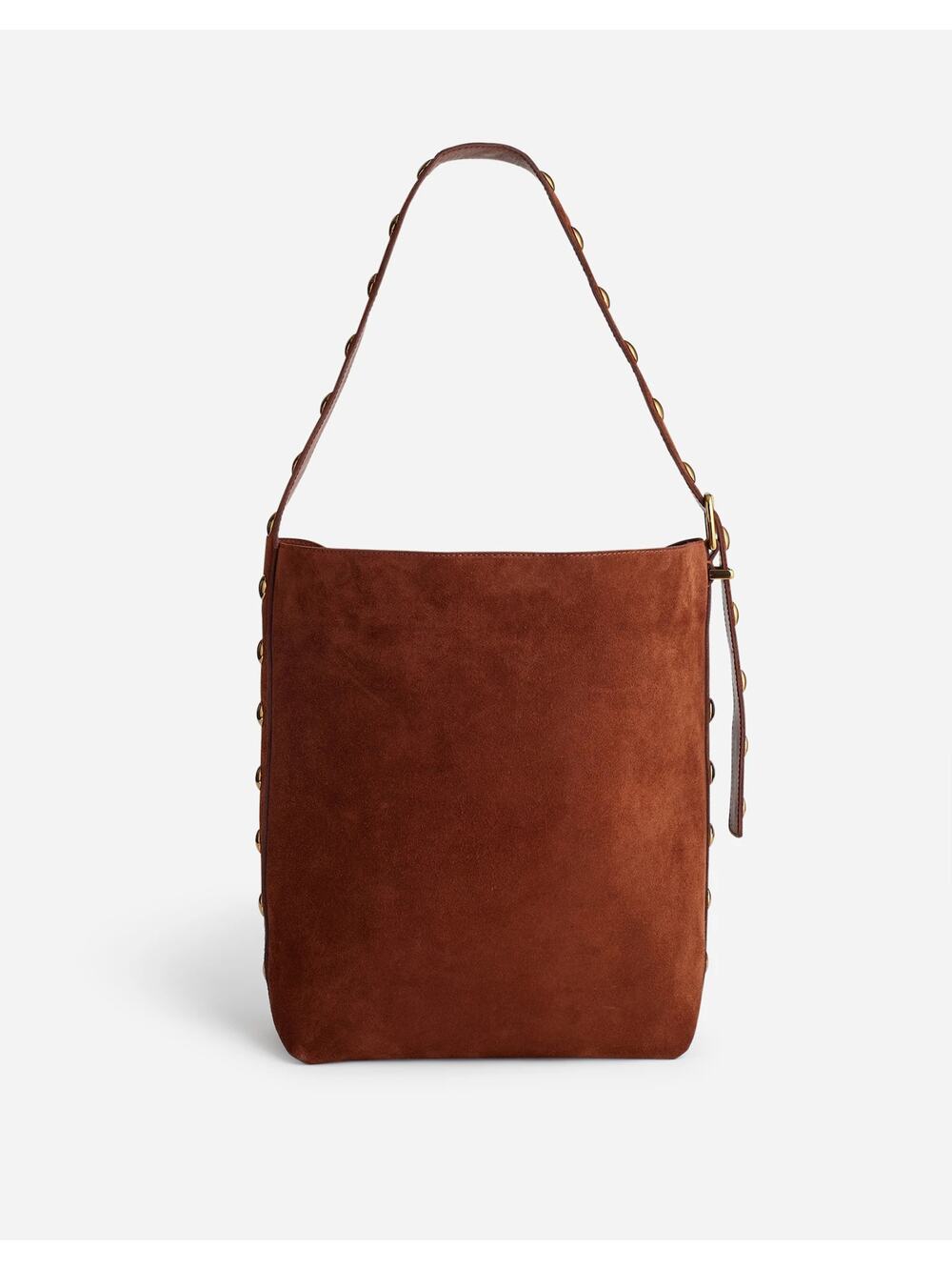 Madewell The Essential Bucket Tote Bag Suede Soft Mahogany Brown One Size NWT